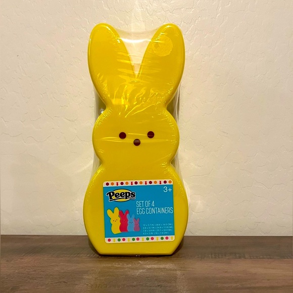 PEEPS Easter Bunny Egg Storage Containers Yellow Set of 4 - Picture 2 of 8
